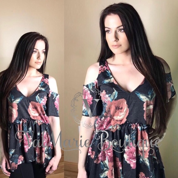 ValMarie Tops - AMAZING quality Floral cold shoulder top